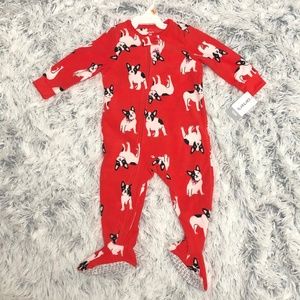 Carter’s French bulldog fleece footie pajamas